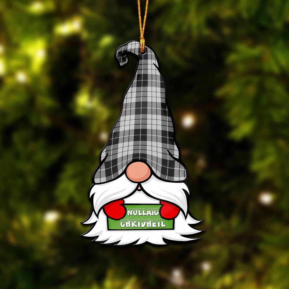 MacLeod Black and White Gnome Christmas Ornament with His Tartan Christmas Hat - Tartanvibesclothing