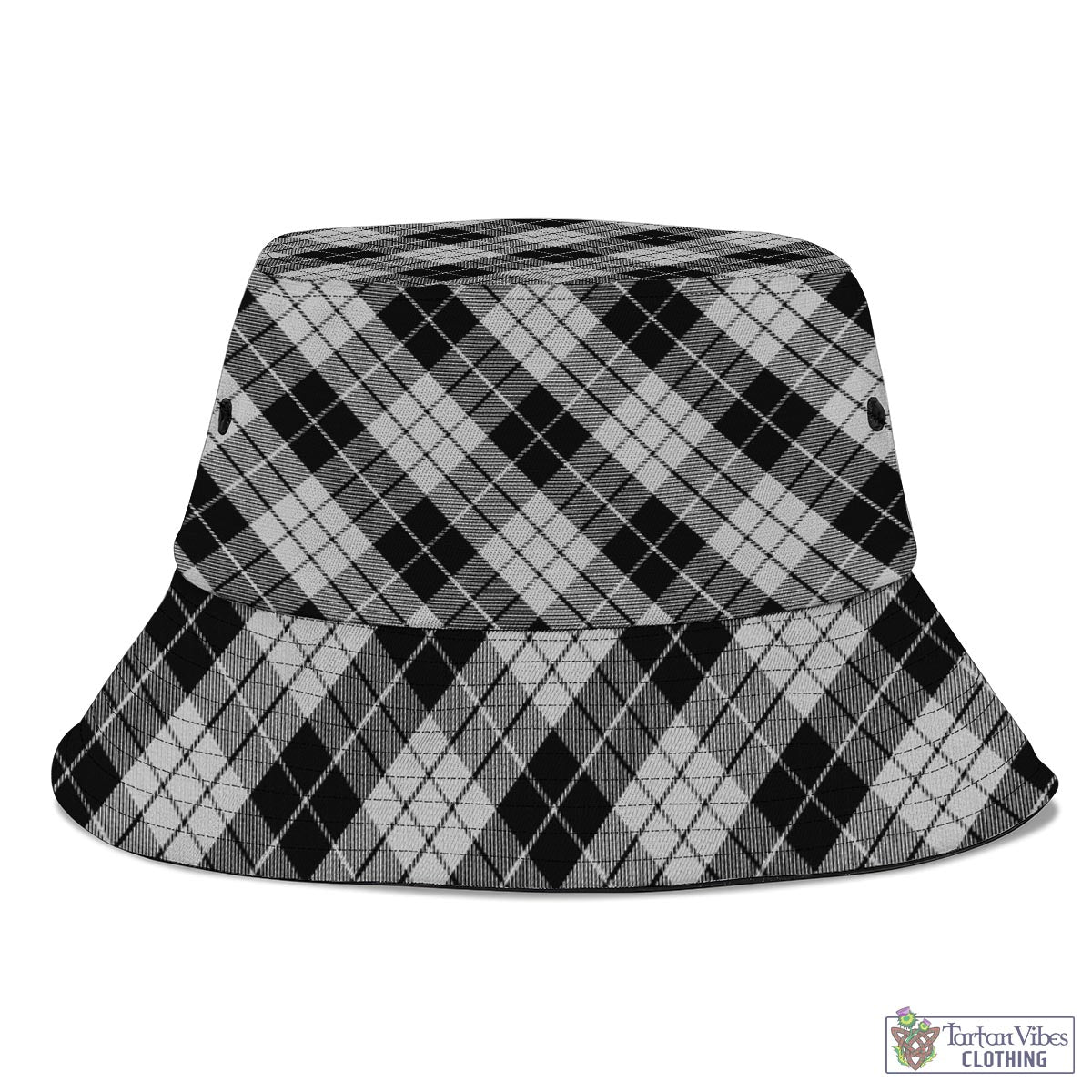 Tartan Vibes Clothing MacLeod Black and White Tartan Bucket Hat