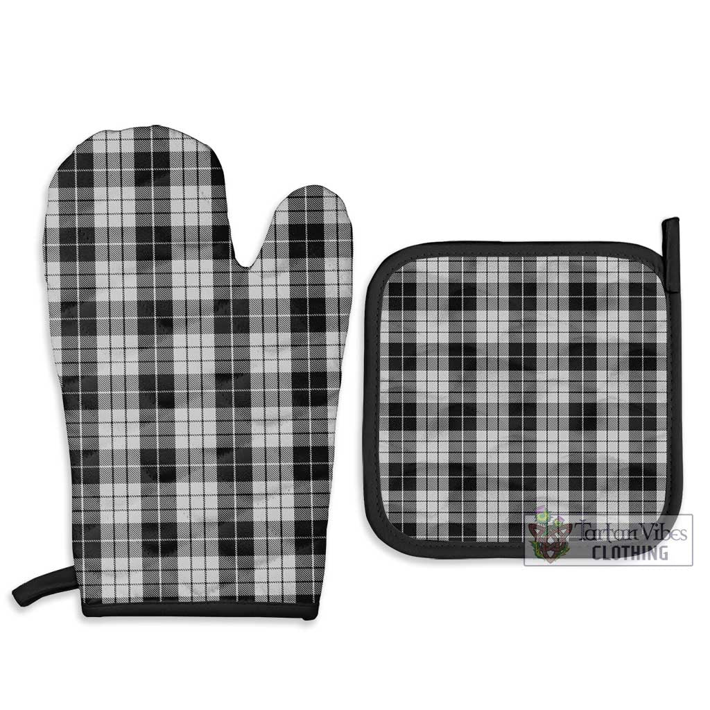 Tartan Vibes Clothing MacLeod Black and White Tartan Combo Oven Mitt & Pot-Holder