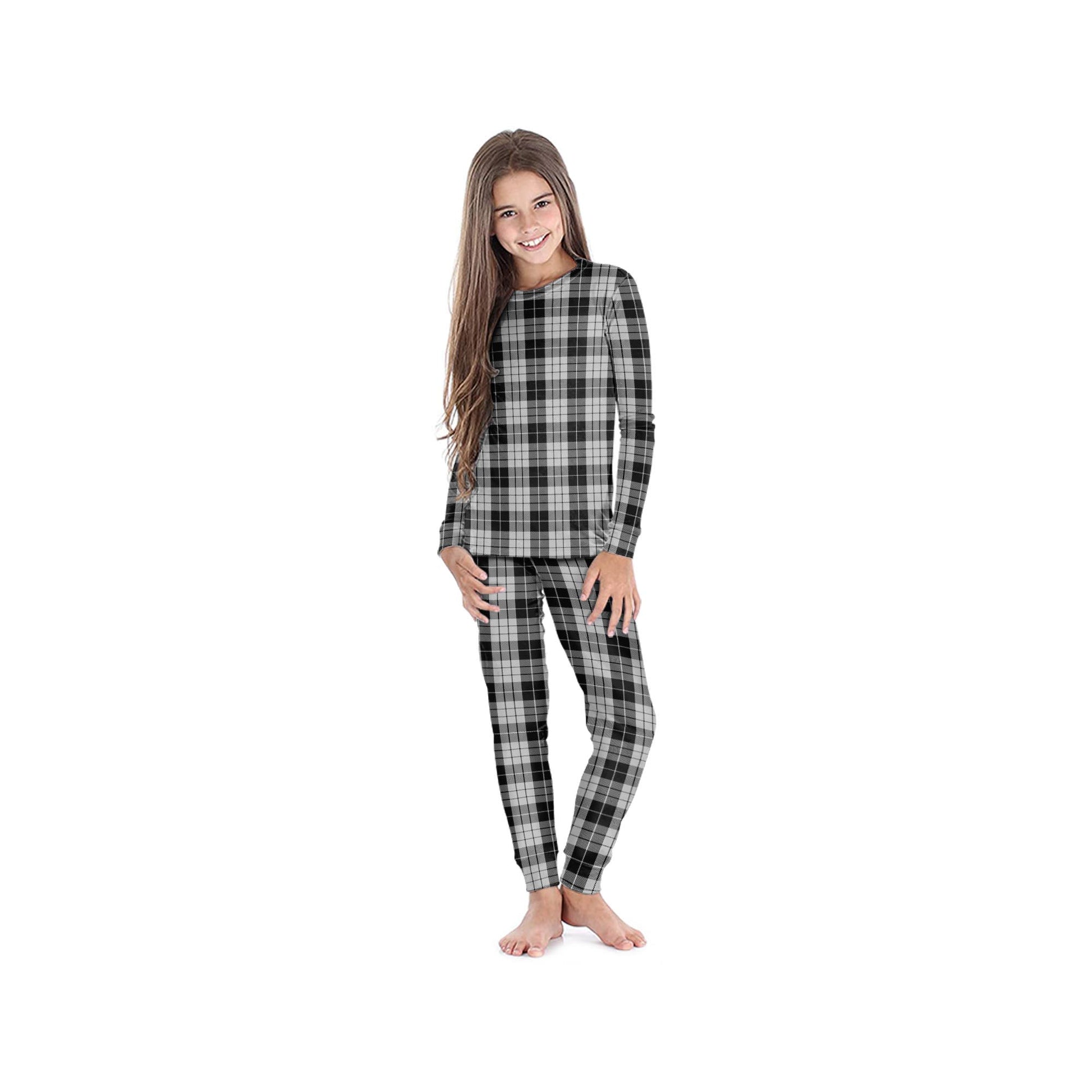 MacLeod Black and White Tartan Pajamas Family Set - Tartan Vibes Clothing