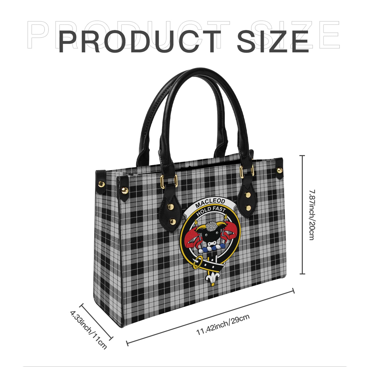 macleod-black-and-white-tartan-leather-bag-with-family-crest