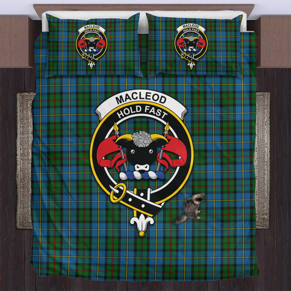 MacLeod Green Tartan Bedding Set with Family Crest US Bedding Set - Tartan Vibes Clothing