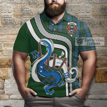 MacLeod Green Tartan Polo Shirt with Epic Bagpipe Style