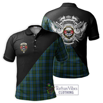 MacLeod Green Tartan Polo Shirt with Family Crest and Military Logo Style