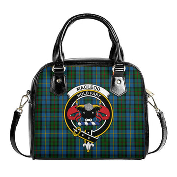 MacLeod Green Tartan Shoulder Handbags with Family Crest