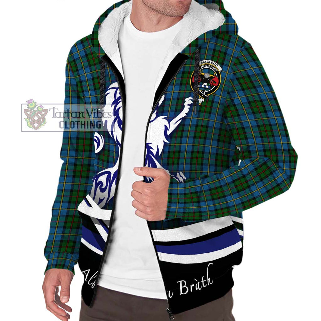 MacLeod Green Tartan Sherpa Hoodie with Alba Gu Brath Regal Lion Emblem Unisex S - Tartanvibesclothing Shop