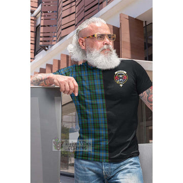 MacLeod Green Tartan Cotton T-shirt with Family Crest and Half Of Me Style