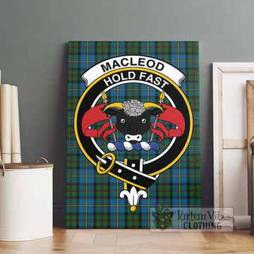 MacLeod Green Tartan Canvas Print Wall Art with Family Crest