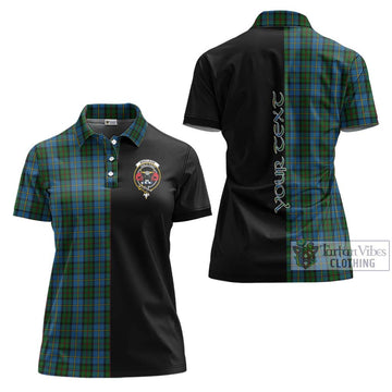 MacLeod Green Tartan Women's Polo Shirt with Family Crest and Half Of Me Style