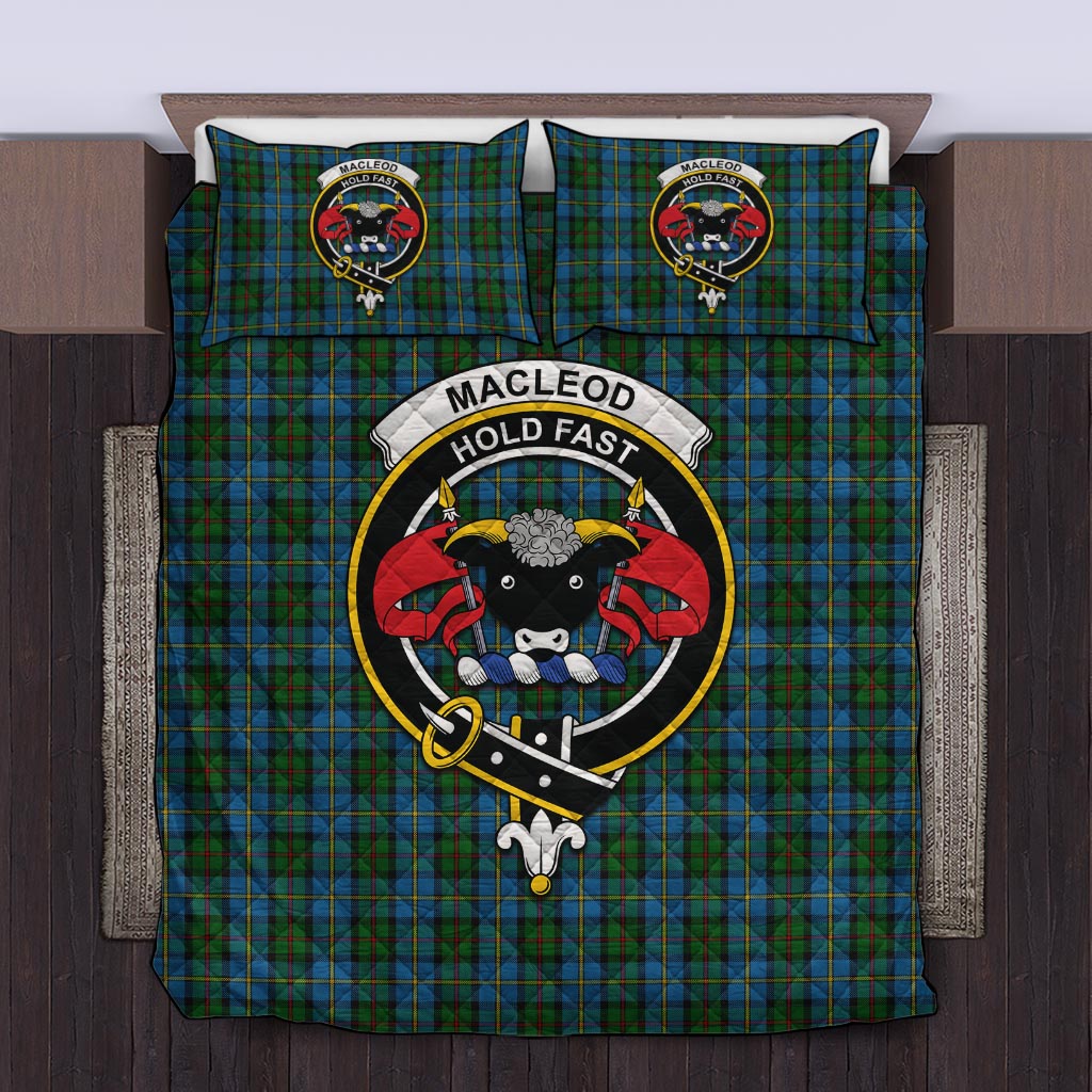 MacLeod Green Tartan Quilt Bed Set with Family Crest Twin - Tartan Vibes Clothing