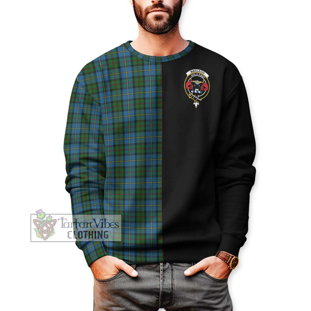 MacLeod Green Tartan Sweatshirt with Family Crest and Half Of Me Style Unisex - Tartanvibesclothing Shop