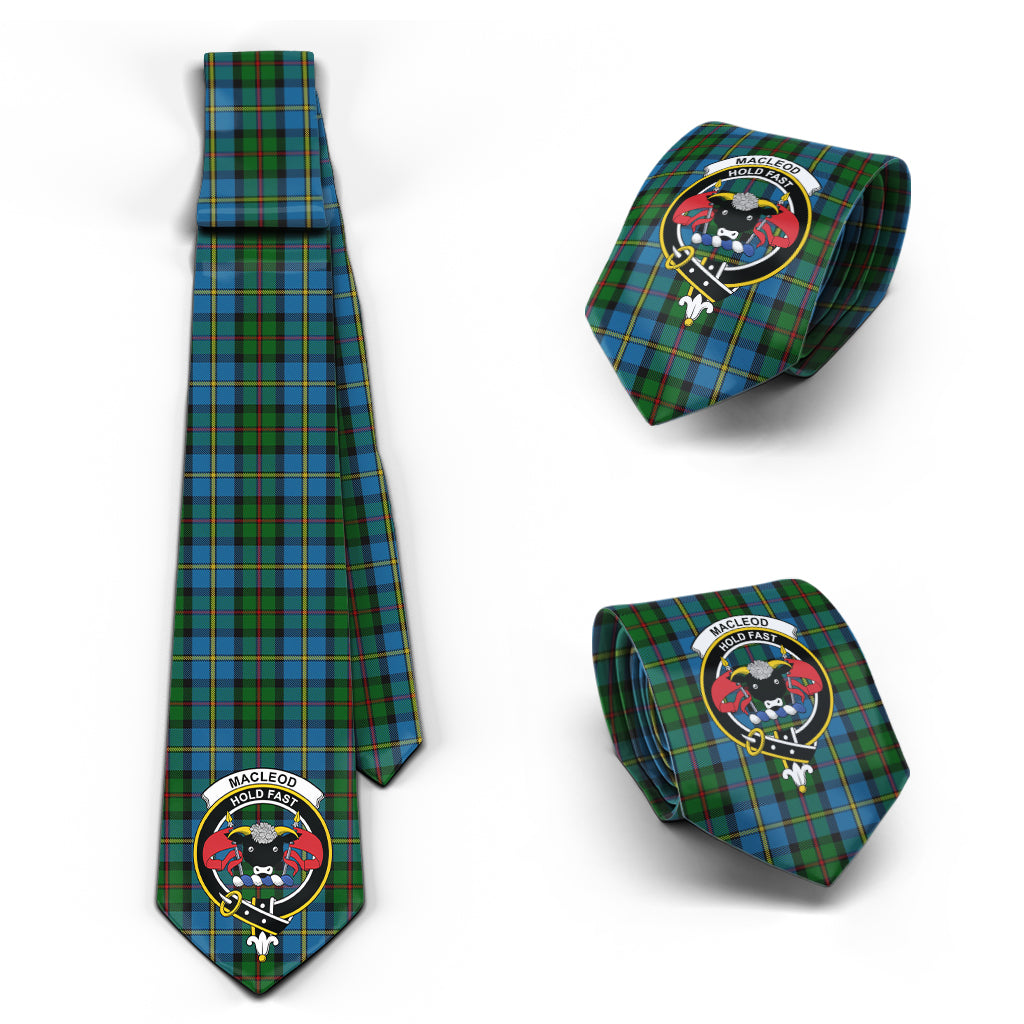 MacLeod Green Tartan Classic Necktie with Family Crest Necktie One Size - Tartan Vibes Clothing