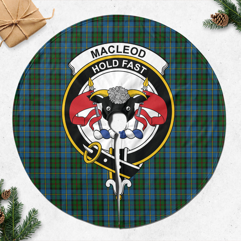 MacLeod Green Tartan Christmas Tree Skirt with Family Crest - Tartanvibesclothing