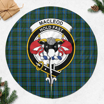 MacLeod Green Tartan Christmas Tree Skirt with Family Crest