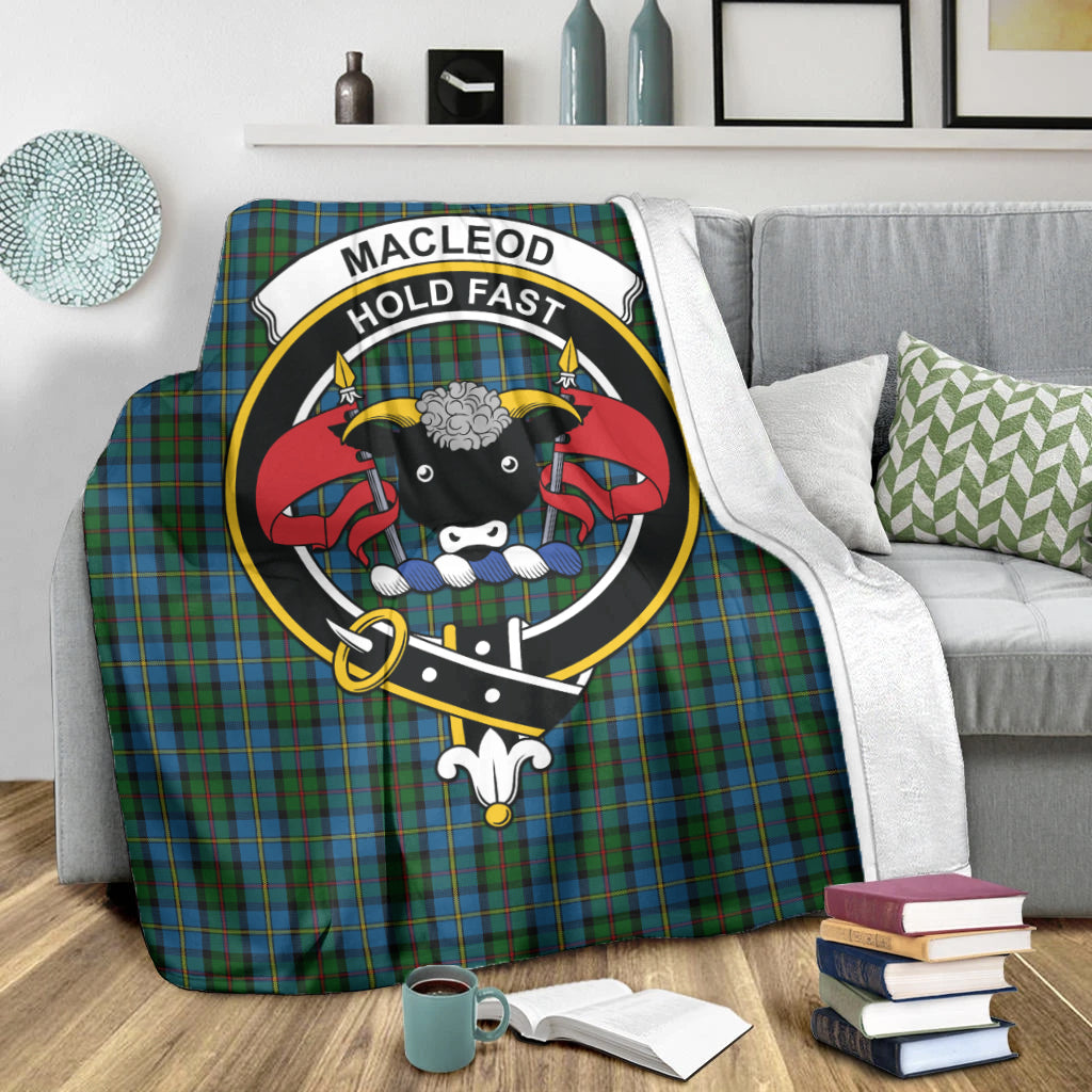 macleod-green-tartab-blanket-with-family-crest