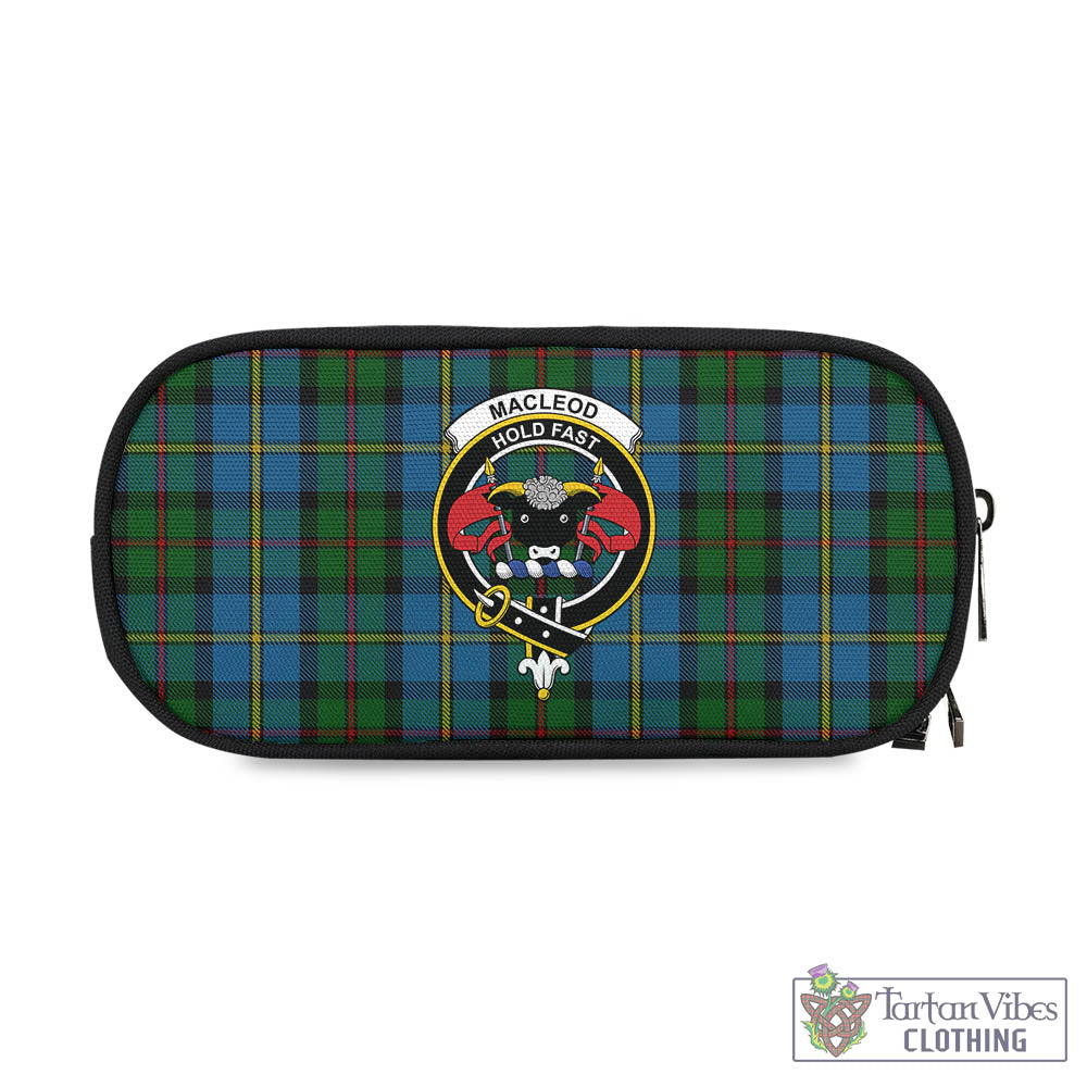 Tartan Vibes Clothing MacLeod Green Tartan Pen and Pencil Case with Family Crest