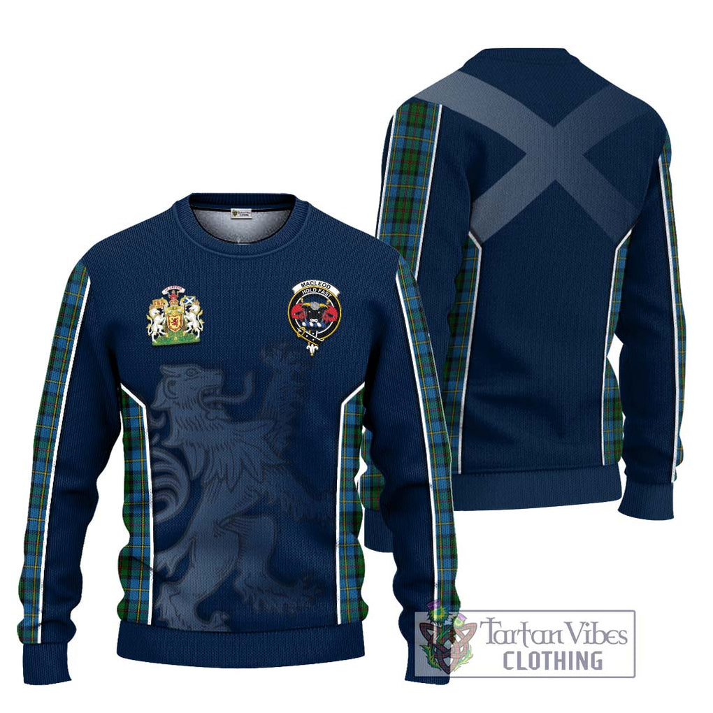 MacLeod Green Tartan Knitted Sweater with Family Crest and Lion Rampant Vibes Sport Style Unisex - Tartan Vibes Clothing