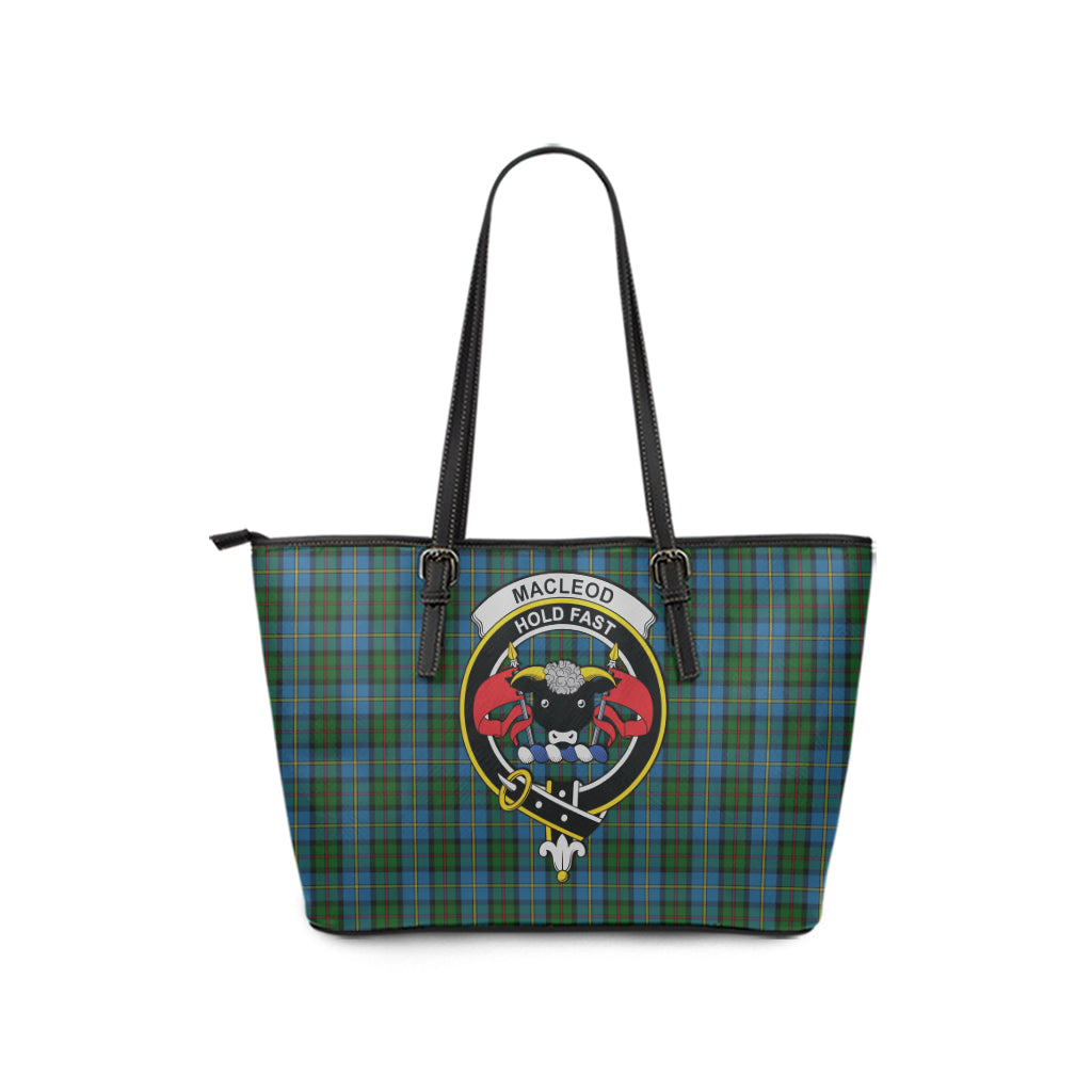 macleod-green-tartan-leather-tote-bag-with-family-crest