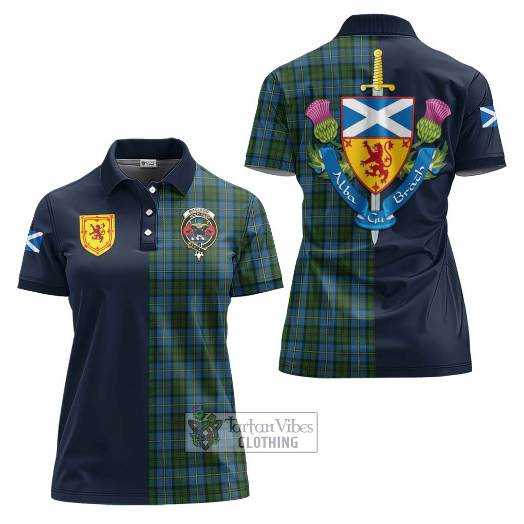 Tartan Vibes Clothing MacLeod Green Tartan Women's Polo Shirt with Scottish Lion Royal Arm Half Style