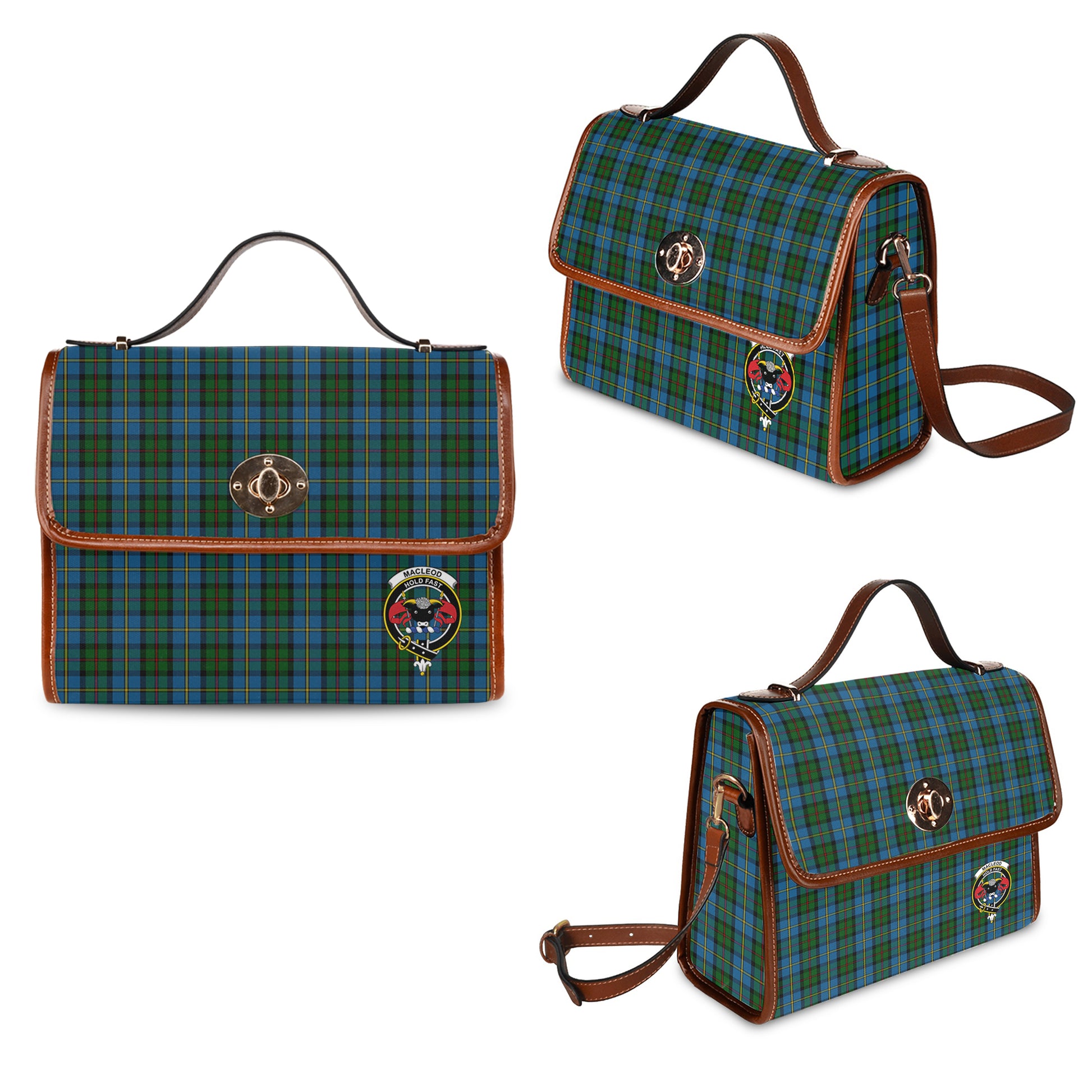 macleod-green-tartan-leather-strap-waterproof-canvas-bag-with-family-crest