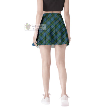 MacLeod Green Tartan Women's Plated Mini Skirt Cross Style