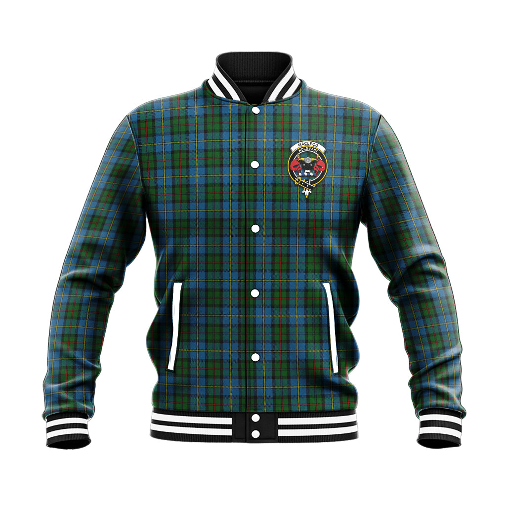 MacLeod Green Tartan Baseball Jacket with Family Crest - Tartan Vibes Clothing