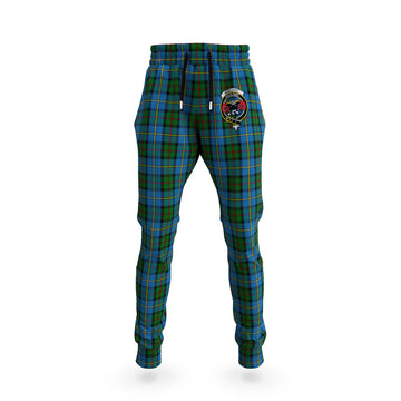 MacLeod Green Tartan Joggers Pants with Family Crest