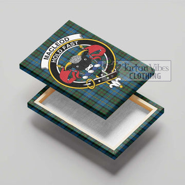 MacLeod Green Tartan Canvas Print Wall Art with Family Crest