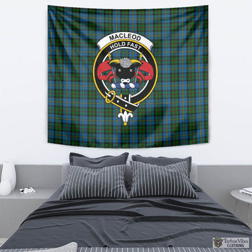 MacLeod Green Tartan Tapestry Wall Hanging and Home Decor for Room with Family Crest