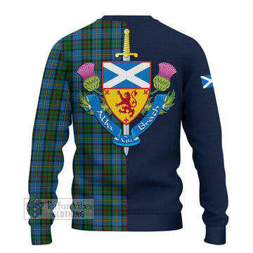 MacLeod Green Tartan Ugly Sweater with Scottish Lion Royal Arm Half Style