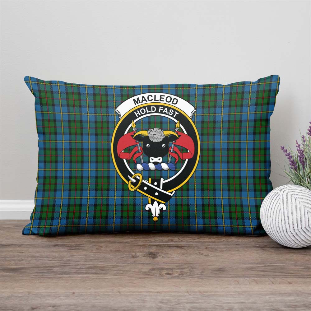 MacLeod Green Tartan Pillow Cover with Family Crest Rectangle Pillow Cover - Tartanvibesclothing