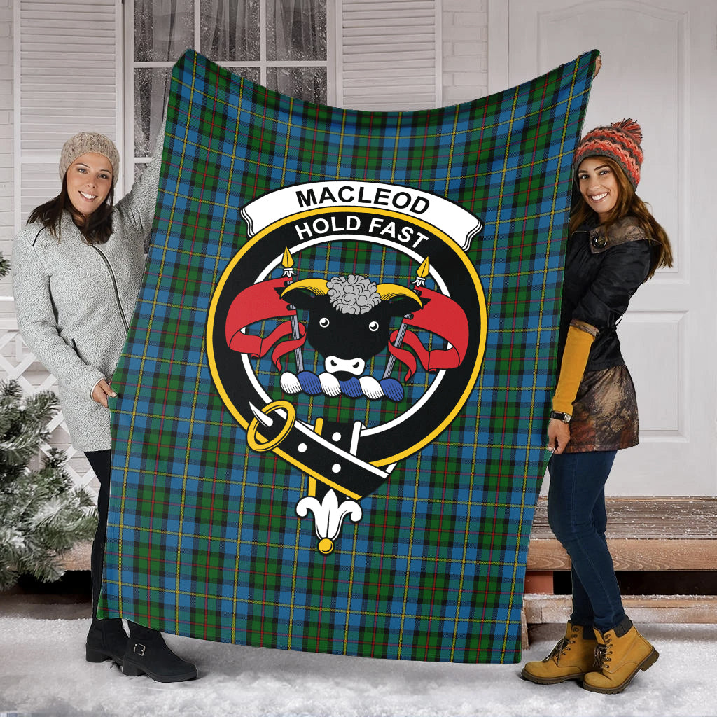 macleod-green-tartab-blanket-with-family-crest