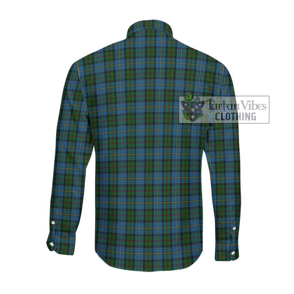 MacLeod Green Tartan Long Sleeve Button Shirt with Family Crest DNA In Me Style - Tartanvibesclothing Shop