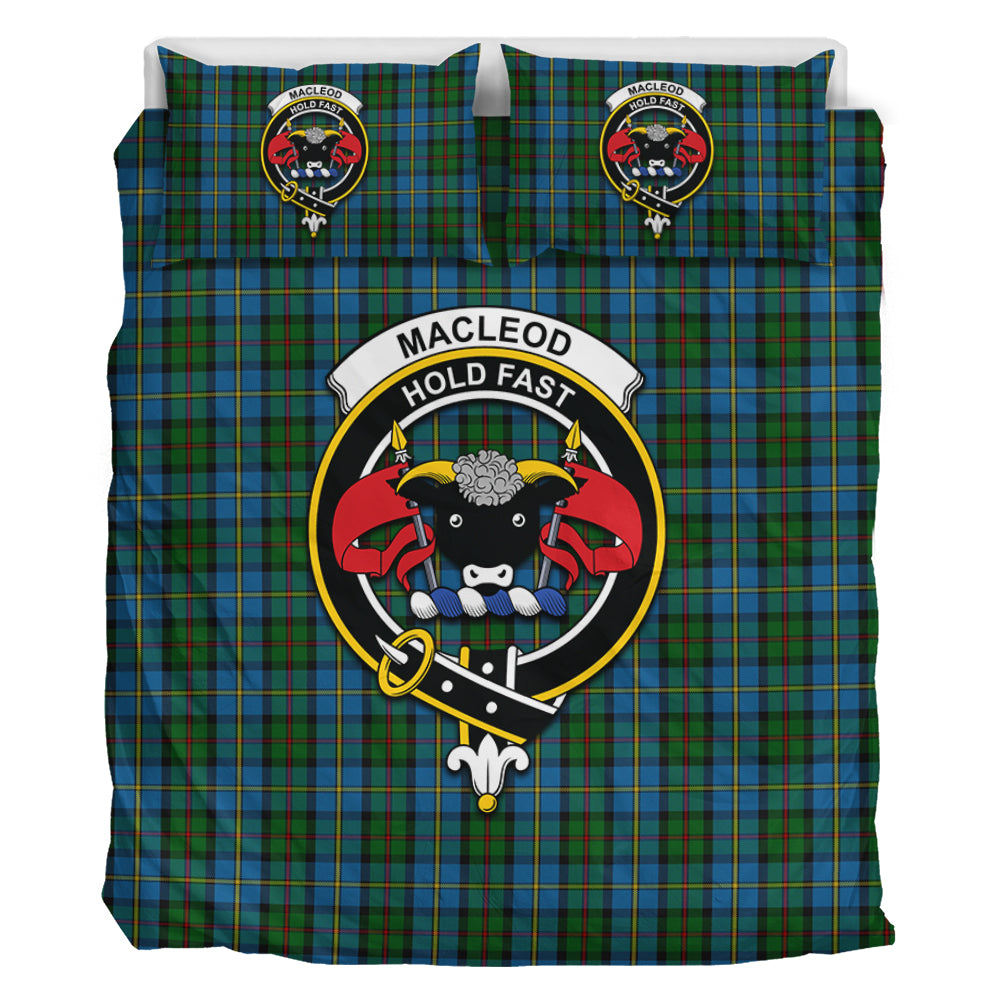 MacLeod Green Tartan Bedding Set with Family Crest - Tartan Vibes Clothing