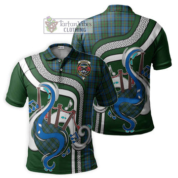 MacLeod Green Tartan Polo Shirt with Epic Bagpipe Style