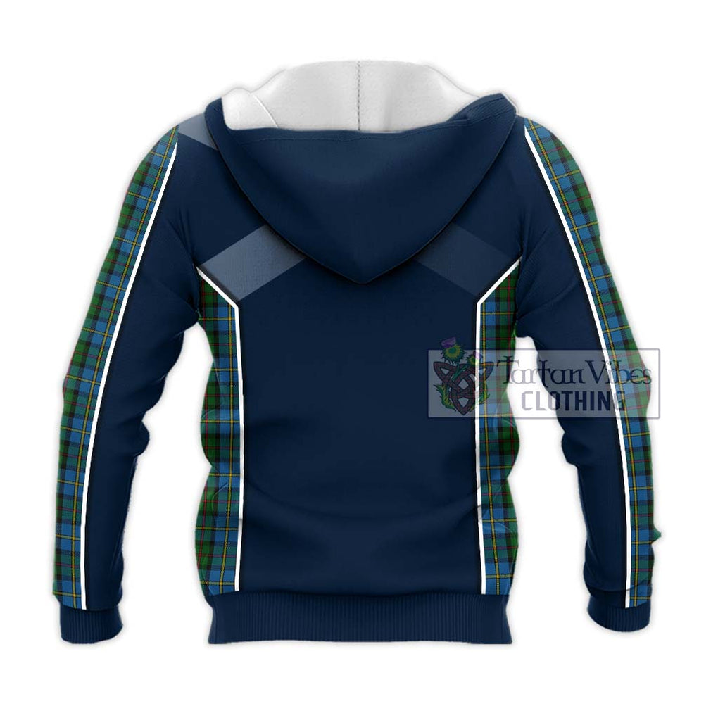 MacLeod Green Tartan Knitted Hoodie with Family Crest and Lion Rampant Vibes Sport Style - Tartan Vibes Clothing