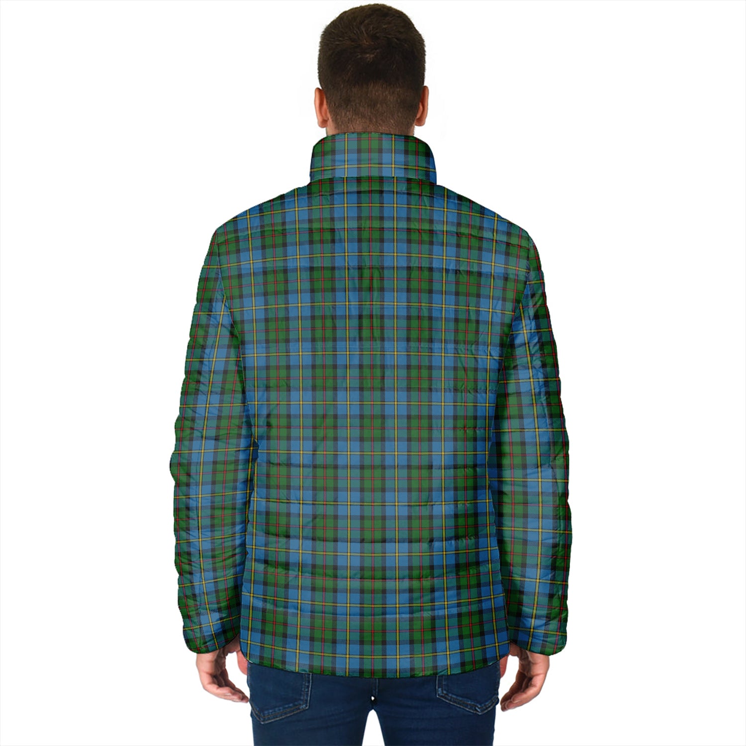 MacLeod Green Tartan Padded Jacket with Family Crest - Tartan Vibes Clothing