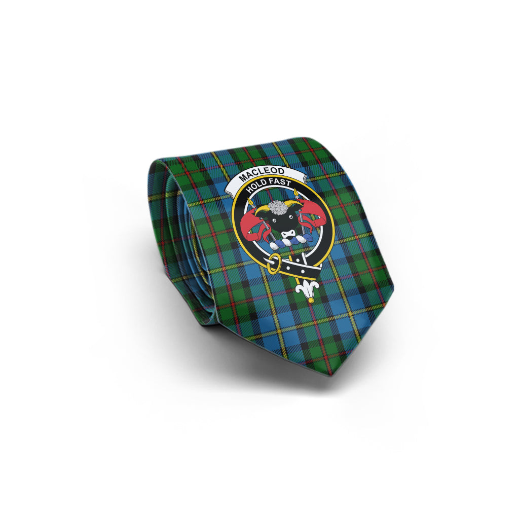 MacLeod Green Tartan Classic Necktie with Family Crest - Tartan Vibes Clothing