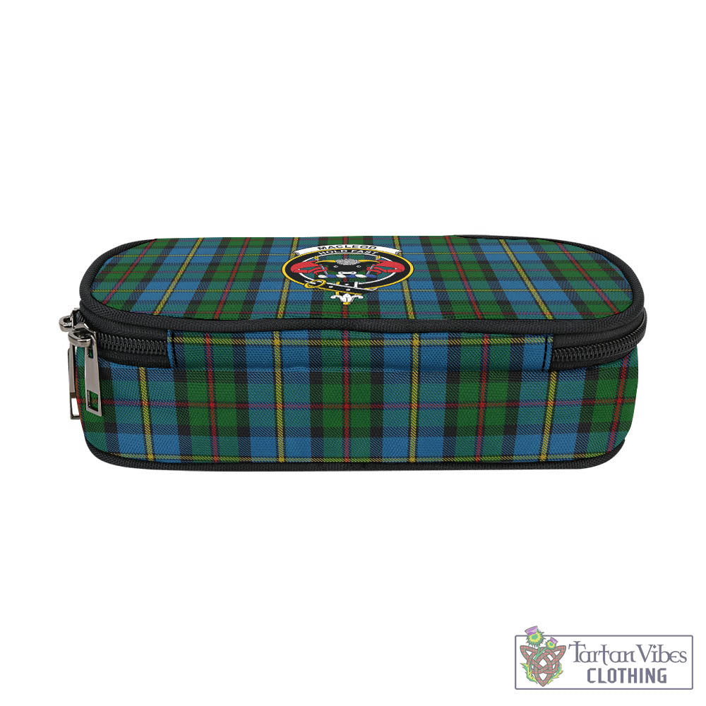 Tartan Vibes Clothing MacLeod Green Tartan Pen and Pencil Case with Family Crest