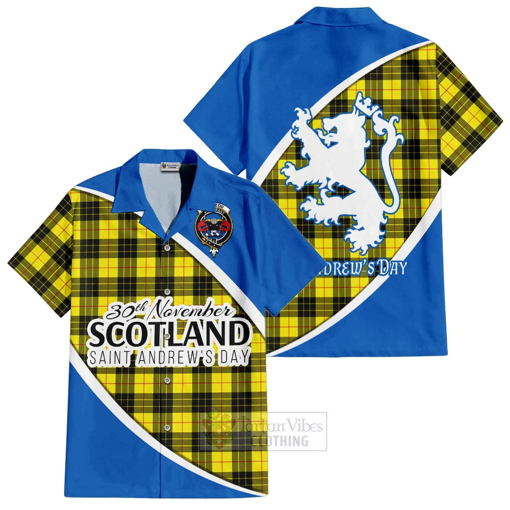 Tartan Vibes Clothing MacLeod (McLeod) Family Crest Tartan Short Sleeve Button Shirt Celebrate Saint Andrew's Day in Style