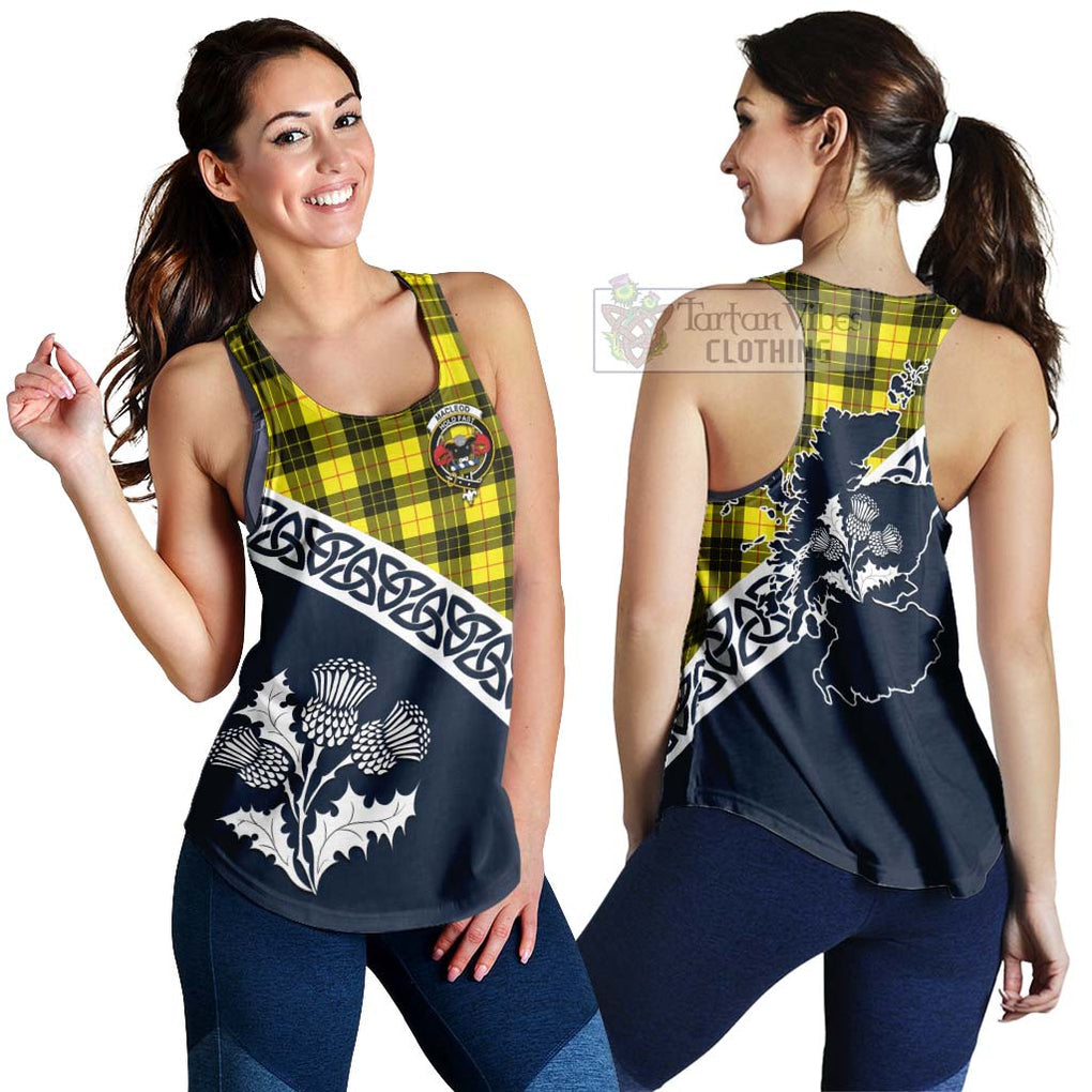 Tartan Vibes Clothing MacLeod (McLeod) Tartan Women's Racerback Tanks Featuring Thistle and Scotland Map