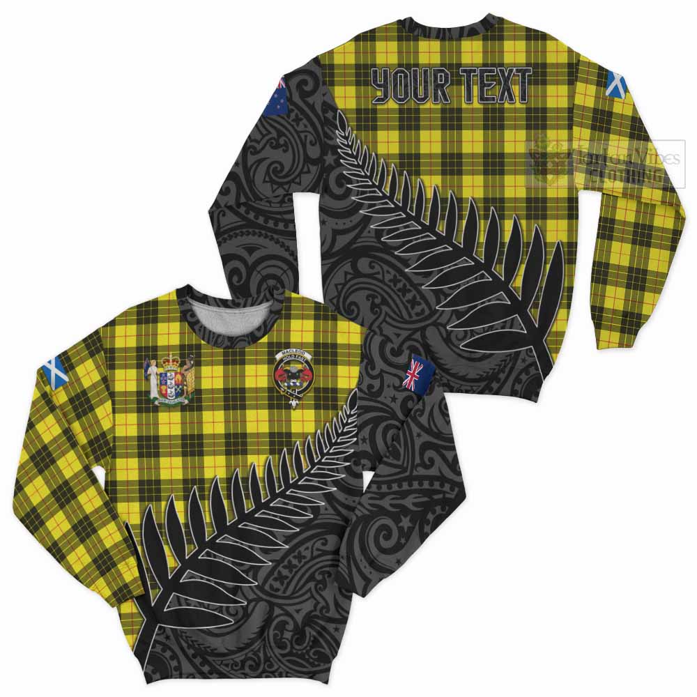 Tartan Vibes Clothing MacLeod (McLeod) Crest Tartan Sweatshirt with New Zealand Silver Fern Half Style