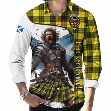 MacLeod (McLeod) Crest Tartan Long Sleeve Button Shirt Inspired by the Freedom of Scottish Warrior