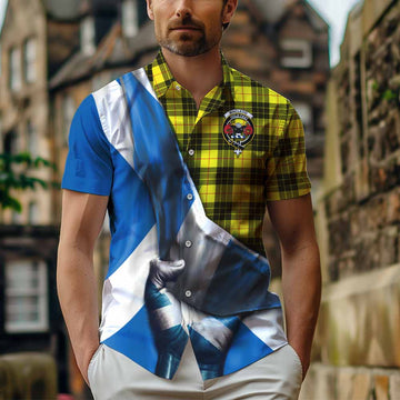 MacLeod (McLeod) Tartan Short Sleeve Button Shirt with Family Crest Scotland Patriotic Style