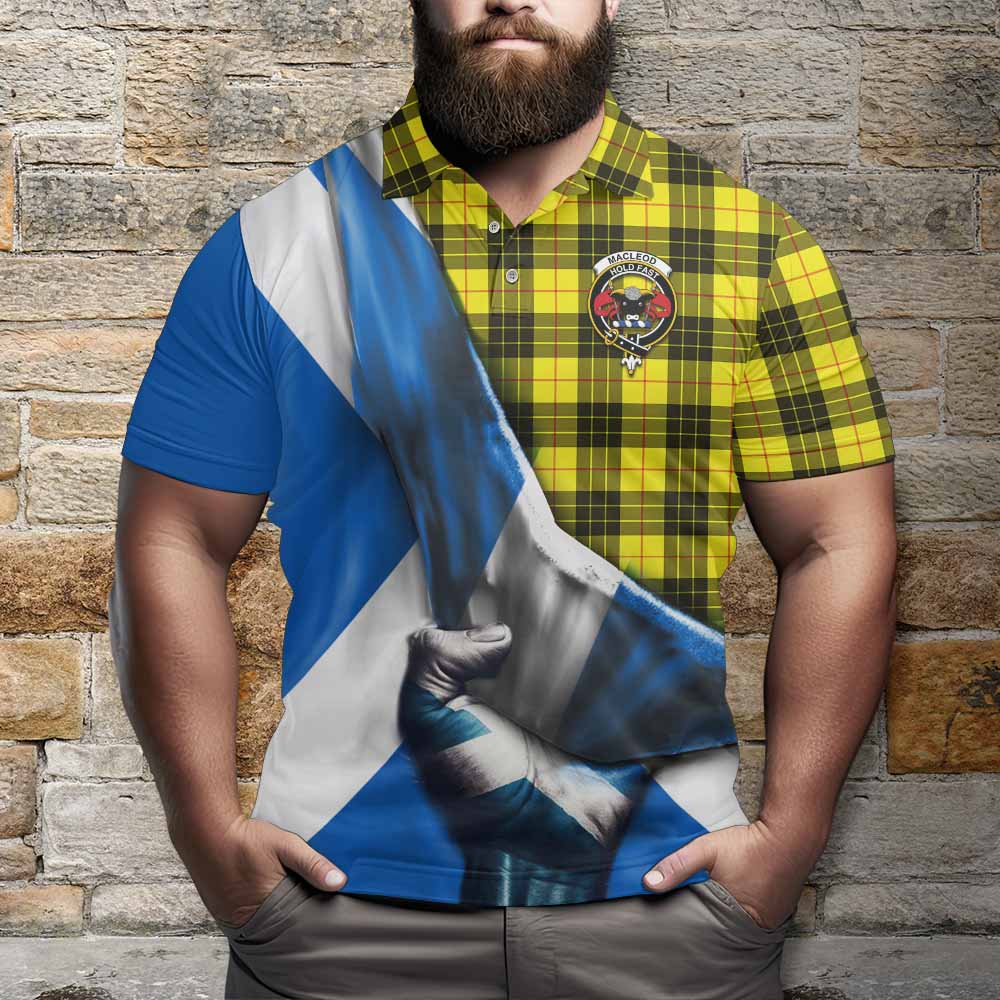 Tartan Vibes Clothing MacLeod (McLeod) Tartan Polo Shirt with Family Crest Scotland Patriotic Style