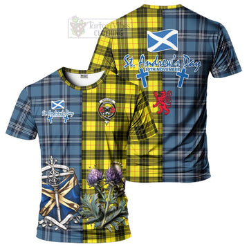 MacLeod (McLeod) Tartan T-Shirt Happy St. Andrew's Day Half Tartan Style