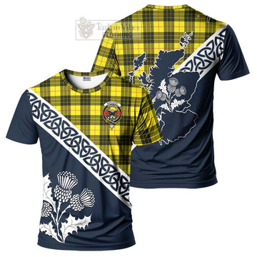 MacLeod (McLeod) Tartan T-Shirt Featuring Thistle and Scotland Map