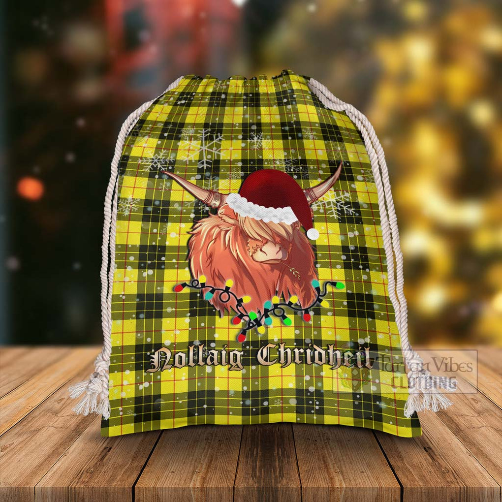 Tartan Vibes Clothing MacLeod (McLeod) Tartan Christmas Santa's Bag with Highland Cow