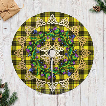 MacLeod (McLeod) Tartan Christmas Tree Skirt with Thistle Celtic Knot Style