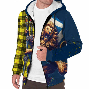 MacLeod (McLeod) Tartan Family Crest Sherpa Hoodie with Scottish Majestic Lion